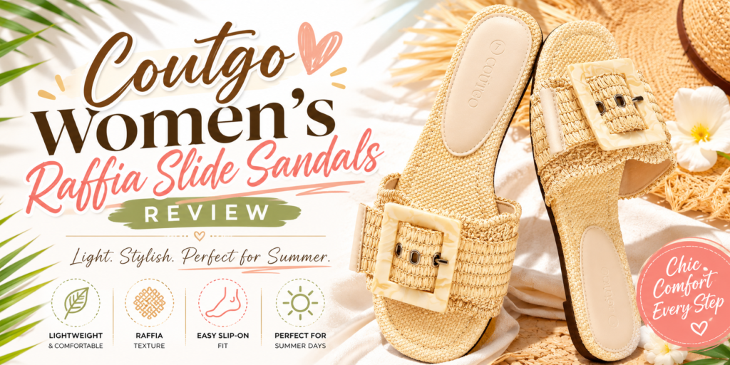 Coutgo Women’s Raffia Slide Sandals Review: Summer Style